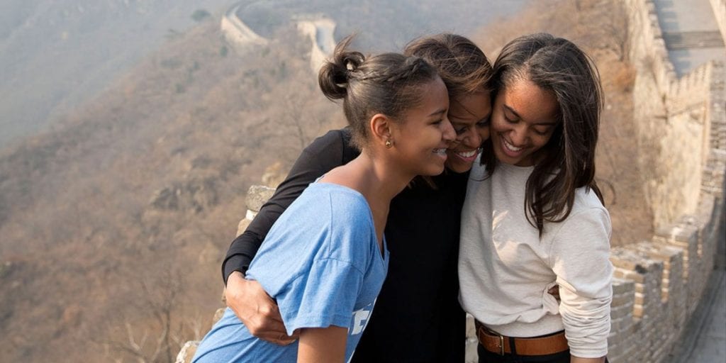 Мишель Обама с дочерми